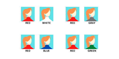 赤い服を着た女性の実験